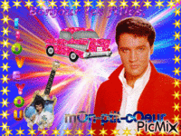 Mon Idole Elvis Presley dans toute ces couleurs анимиран GIF