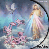 Jésus et les anges par BBM animowany gif