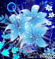 fleurs bleu - Gratis animerad GIF