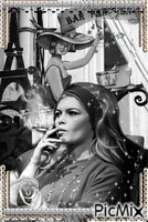 woman with cigarette - Free animated GIF