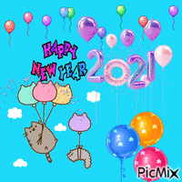 Baloon new year animasyonlu GIF