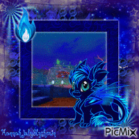 (♣(Lil' Blue Fuzz Dragon)♣) animovaný GIF