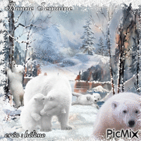 " Famille d'ours blancs "