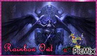 Rainbow Owl - Gratis animerad GIF