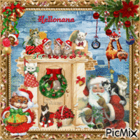 La Famille des Chats fêtes Noël ! animowany gif