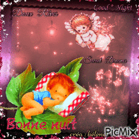Bonne Nuit / Good Night  / Sweet Dreams animasyonlu GIF