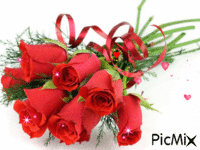 Bukiet róż - Darmowy animowany GIF