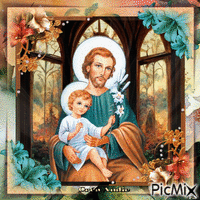 Saint-Joseph & l'Enfant Jésus анимированный гифка