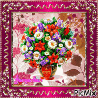 joli bouquet animé - GIF animé gratuit