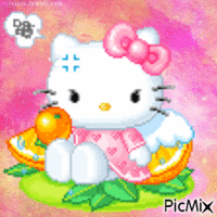 Hello Kitty oranges animuotas GIF