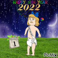 Cartoon New Year's baby