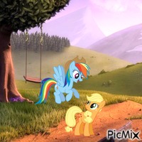 Applejack and Rainbow Dash GIF animé
