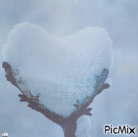 Corazón de nieve GIF animé