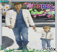 Portrait Man boy Flowers Glitter Glamour Fashion Happy Father's Day Animated GIF