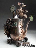 big ear steampunk mouse animovaný GIF