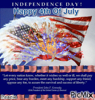 Happy 4th of July Quote from President JFK - Безплатен анимиран GIF