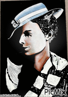 femme à chapeau animovaný GIF