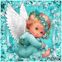 Baby Angel and Butterflies-RM-05-19-23 - Free animated GIF