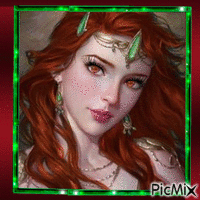 RED HAIR FANTASY WOMAN Animated GIF