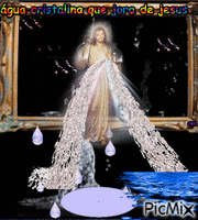 água cristalina  que jórra de jesus. animált GIF