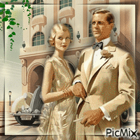 Art Deco Couple GIF animé
