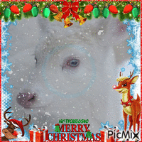 White Deer Christmas animirani GIF