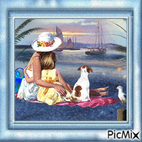 Waiting by the sea - GIF animate gratis