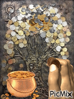 Árbol de monedas анимированный гифка