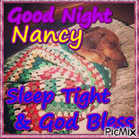Good Night Nancy - Nemokamas animacinis gif