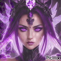 Femme violette - GIF animé gratuit