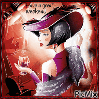 Have a Great Weekend. Art Deco animowany gif