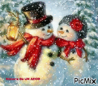 snowman and love - Besplatni animirani GIF