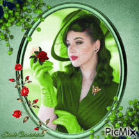 Retrato de uma mulher de verde