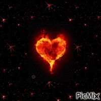 Heart on fire - GIF animasi gratis