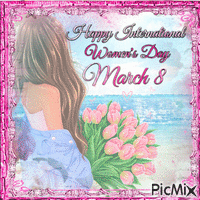 Happy International Women's Day March 8 - GIF animado grátis