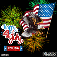 July 4-usa-flag-eagle animuotas GIF