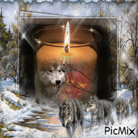 Candle Wolf анимиран GIF