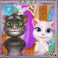talking Tom et andrea - Free animated GIF