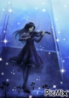 La petite fille au violon - 無料のアニメーション GIF