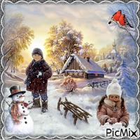 Зимний день в  деревне