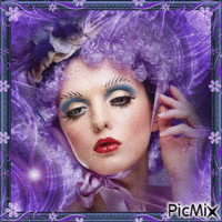 portrait en purple GIF animé