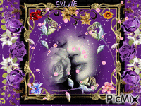 Mauve  noir et fleurs ma création a partager sylvie - Free animated GIF