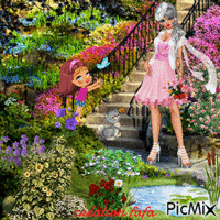 le jardin fleuri - GIF animado gratis