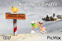 North Pole Giraffe - Бесплатни анимирани ГИФ