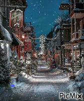Snowing Downtown - Darmowy animowany GIF