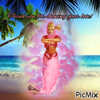 Jeannie thanks you for showing love анимиран GIF