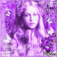 Portrait of a Woman - Purple Background