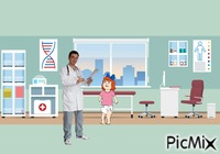 Baby and doctor animēts GIF