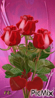 3 szál vörös rózsa! - 無料のアニメーション GIF