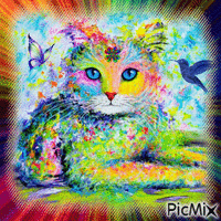 Katzenartige Kunst - GIF animado gratis